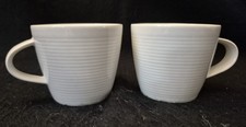 Pair Of Fairmont & Main White Linen Espresso Cups New Unused No Box