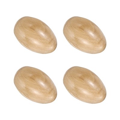 4 Pcs Wood Egg Shaker Wood Musical Eggs Hand Percussion Shaker (Wood Color)