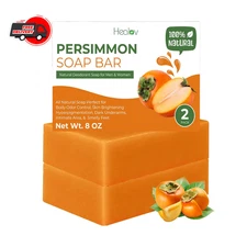 Persimmon Soap Bar Body Odor Control Deodorant Soap for Men & Women ( 2 X 8oz )