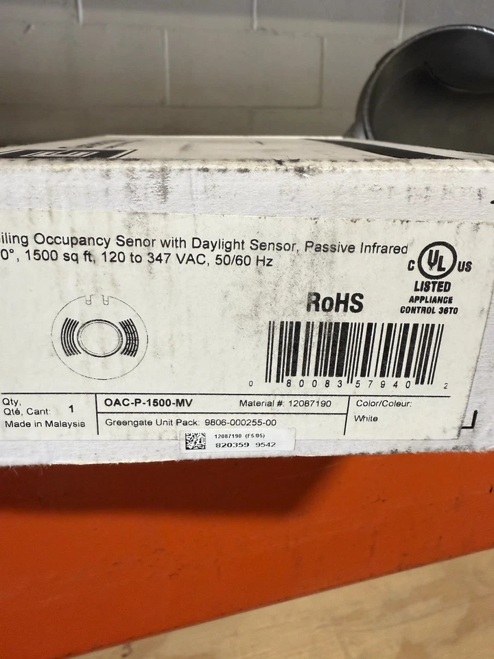Greengate Cooper OAC-P-1500-MV Ceiling Occupancy Sensor, White - Image 2 of 2