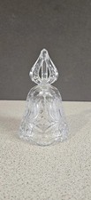 Pretty Vintage Lead Crystal Bell With Triangle Loop Handle.