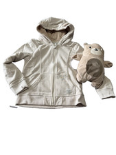 Cubcoats Bori the Bear 2-in-1 Zip-Up Hoodie Plush Kids 8 Oatmeal Tan