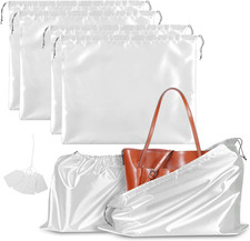 4 Pack Dust Bags for Handbags, Purse Dust Bags for Storage with Drawstring, Sati