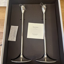Vera Wang Love Knots Taper Candle Holders Silver Plated Wedgwood Boxed Pair