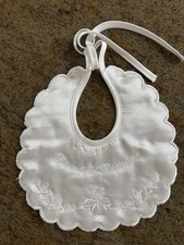 Girls/Boys Christening Baptism /Italian / Satin Cotton Bib