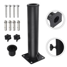 Iron tube umbrella base with triangle support fits most outdoor parasol poles