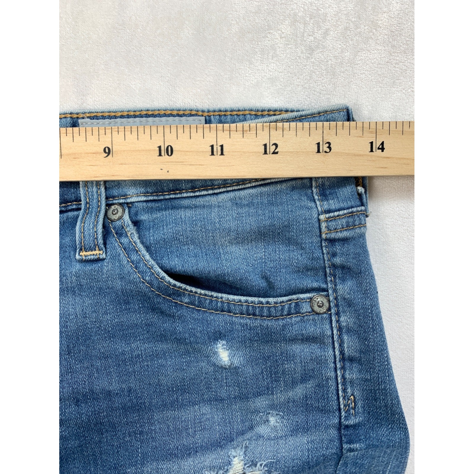 AG The Jodi Crop High Rise Slim Flare Crop Jeans Light Wash Distressed Size 26 thumbnail 6