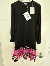 EMILIO PUCCI Pulloverkleid, schwarz, Seidensaum, Gr XL, neu mit Etikett