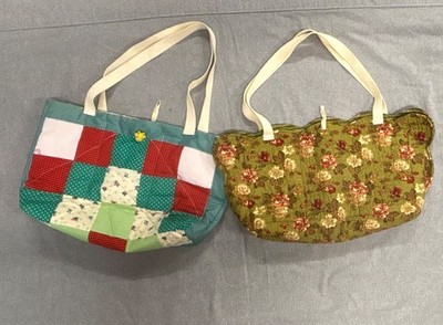 Lot of 2 Handmade Women s Quilted Patchwork Shoulder Bags Lined Bohemian