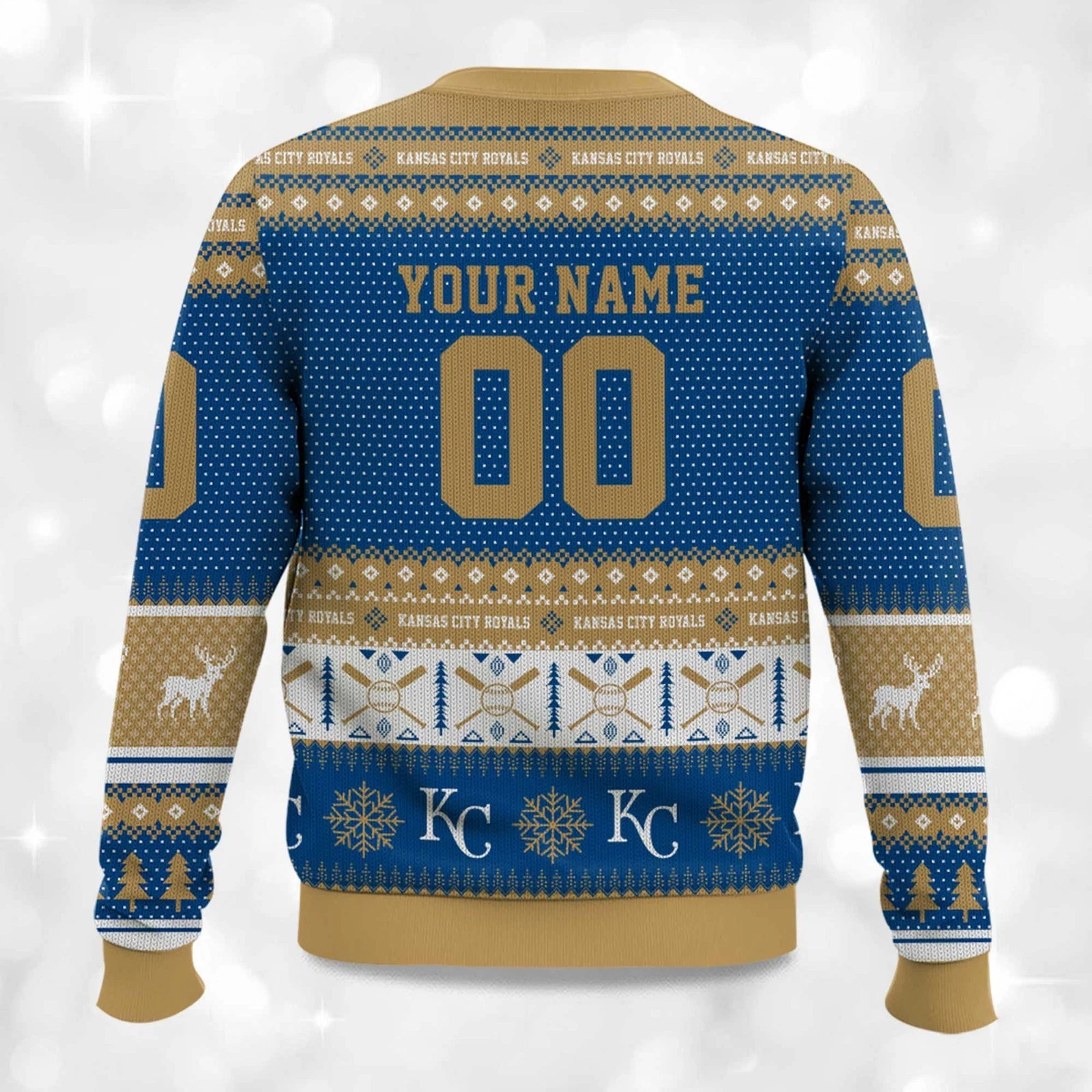 Christmas Royals Baseball Personalized Ugly Christmas Sweater Holiday Fan Gift