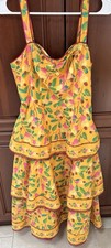 Farm Rio Women’s Cashew Tiered Midi Dress Yellow Color Size S