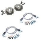 Teraflex Rear Slotted Big Rotor / 4 Pairs Front & Rear Brake Line for JK / JKU