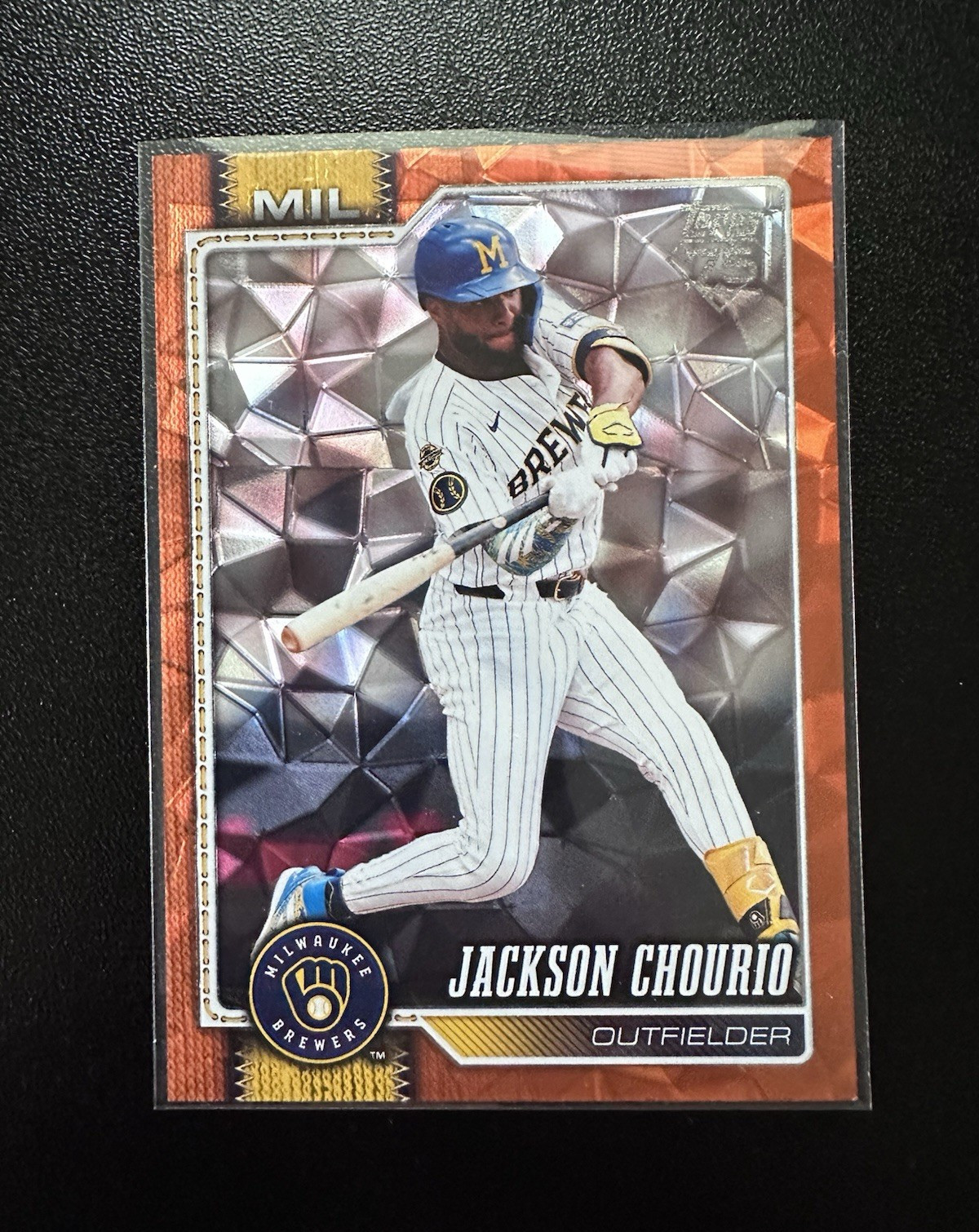 Topps 2026 Series 2 Jackson Chourio Milwaukee Brewers #448 Orange Diamante /25