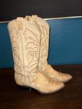 Rare Vtg Larry Mahan Exotic Rattlesnake Skin Western Cowboy Boots 8.5 Women USA