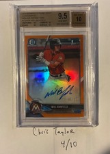 Will Banfield 2018 Bowman Chrome draft auto BGS 9.5 Gem mint CINCINATTI REDS 🔥