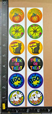HAPPY HALLOWEEN - GHOST SPIDERS CATS BOO - 12 BEAUTIFUL STICKERS BY 0TC TRICK