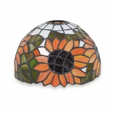 Lampenschirm mit Sonnenblumenmuster handgefertigt Glaslampenschirm vintage