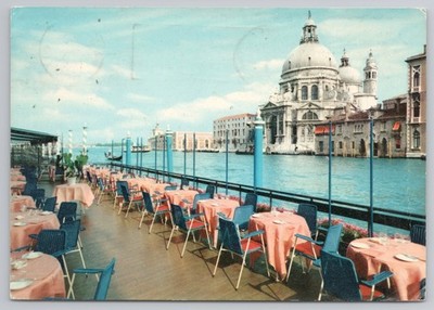 Outdoor Restaurant Patio at Gritti Palace Hotel in Venice Italy c1970s Postcard