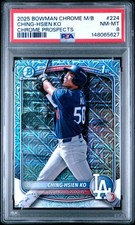 2025 BOWMAN CHROME MEGA BOX CHROME PROSPECTS #224 CHING-HSIEN KO PSA 8