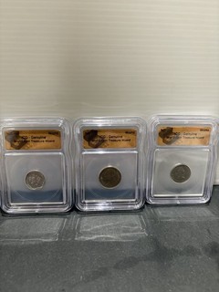 Lotto di 3 monete mondiali slabbrate