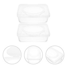 2 Pcs Wipe Storage Box with Lid Wipes Dispenser Holder Tissue Case