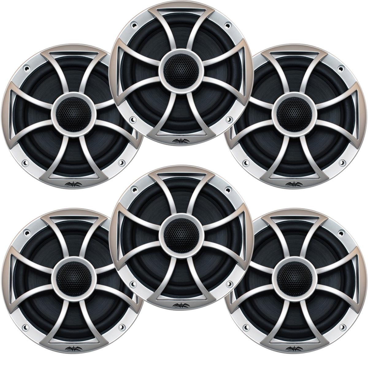 Wet Sounds Marine Bundle 3 pair of XS 65i Black cone Silver Grill 6.5" Speakers