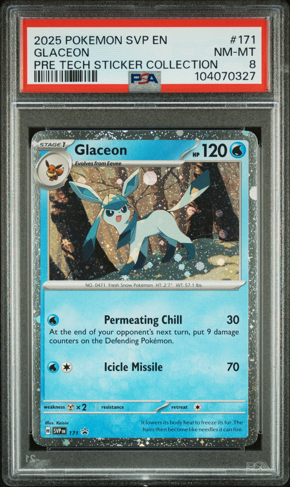 2025 POKEMON SVP EN-SV BLACK STAR PROMO #171 GLACEON PSA 8 - Main Image