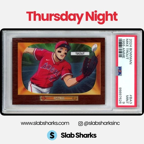 2024 BOWMAN #BA-3 MIKE TROUT 1955 ANIME PSA 9