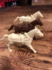 VINTAGE MARX BLUE & GRAY PLAYSET 3 HORSE’S FOR CAISSON WAGON OR STAGECOACH