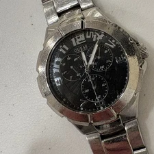 GUESS WATER PRO WATCH ALL STAINLESS STEEL BLACK DIAL - Parts Repair