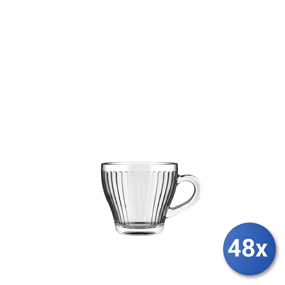 48x Royal Norfolk Coffee Cups Mistral CL.9 Transparent Glass