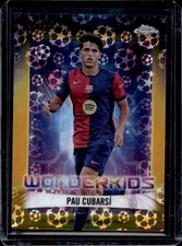 2024-25 Topps Chrome UEFA Pau Cubarsi Wonderkids Gold Starball Refractor #/50