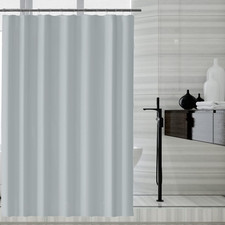 Grey Fabric Shower Curtain Liner 72x72 Waterproof Hotel Quality Weighted Bottom