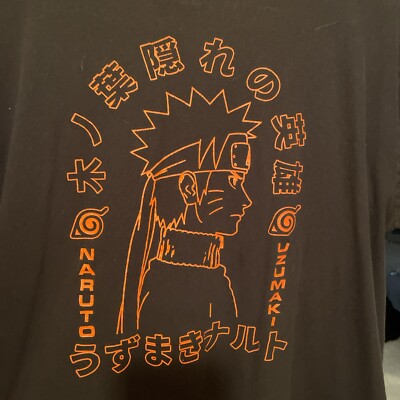 Naruto Kanji Outline T-Shirt Hot Topic Exclusive Size XL