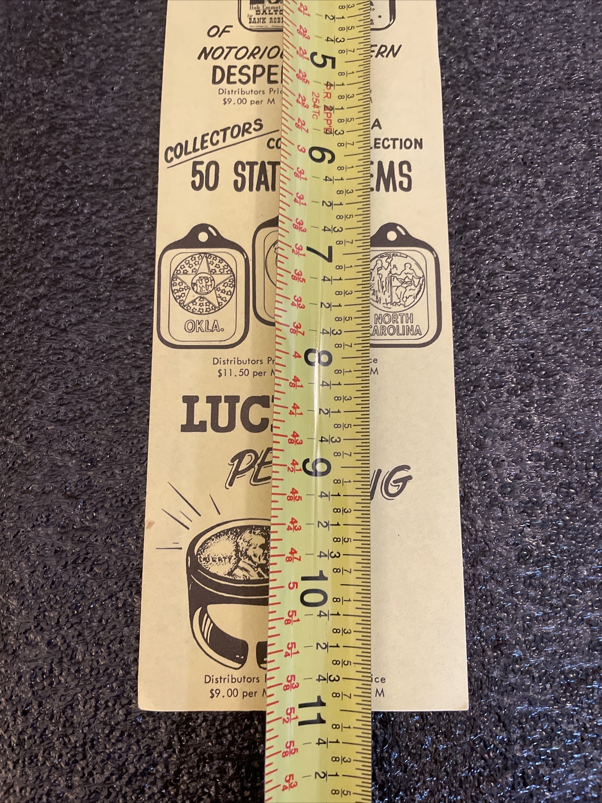 "NOS" New Old Stock Good Luck Charm, Lucky Penny Ring Vending Machine Insert NOS