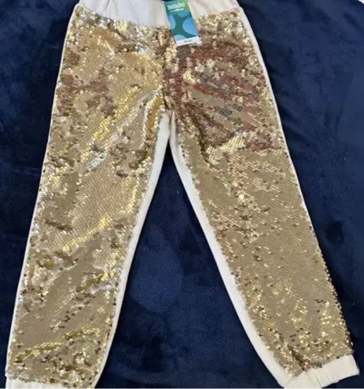 365 Kids Garanimals Girls Sand shell  Size 6 Flip Sequin Pants joggers NEW