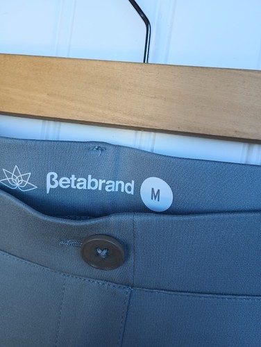 Betabrand Dress Yoga Pants Size M New Blueish Green Straight Leg Ponte Knit - Picture 4 of 9