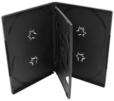 Standard Black DVD 6-disc Replacement Case 14mm Premium movie Storage Shell Case