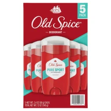 Old Spice Pure Sport Deodorant - 2.4 oz (5 Pack)