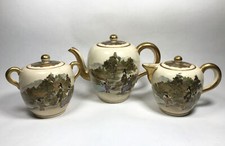 Antico set teiera giapponese Mark Choshuzan Choshu periodo Satsuma Meiji Giappone