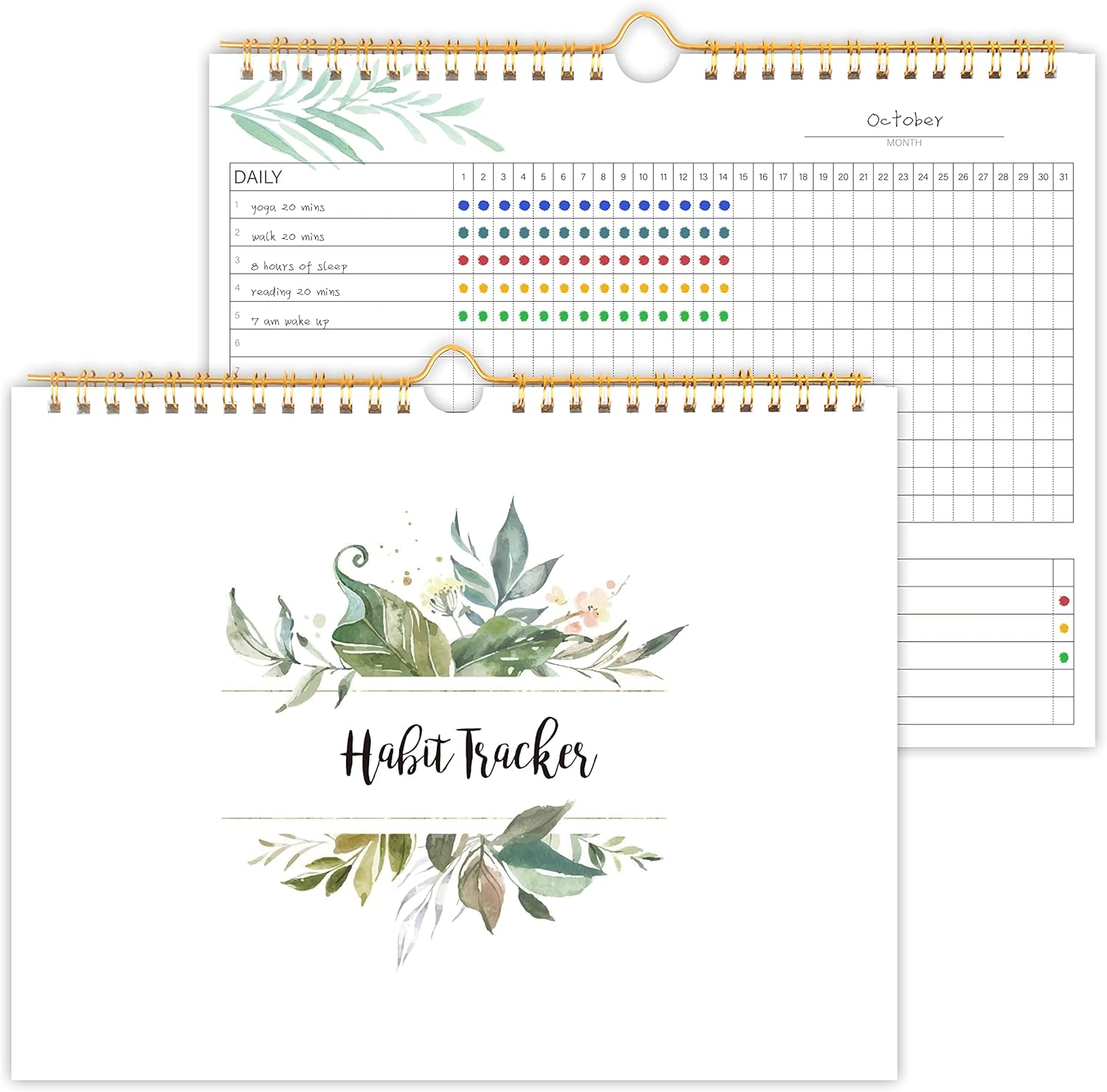 Habit Tracker Calendar- 12 Months Undated Daily Weekly & Monthly Period Habit Tr