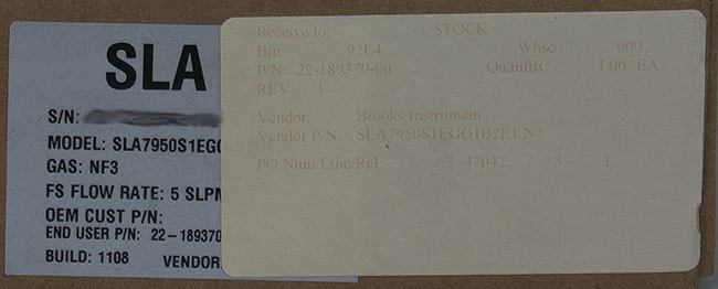 NEW Brooks SLA7950S1EGG1B2E1 NF3 Mass Flow Controller Novellus PN: 22-189370-00 - Image 4 of 4