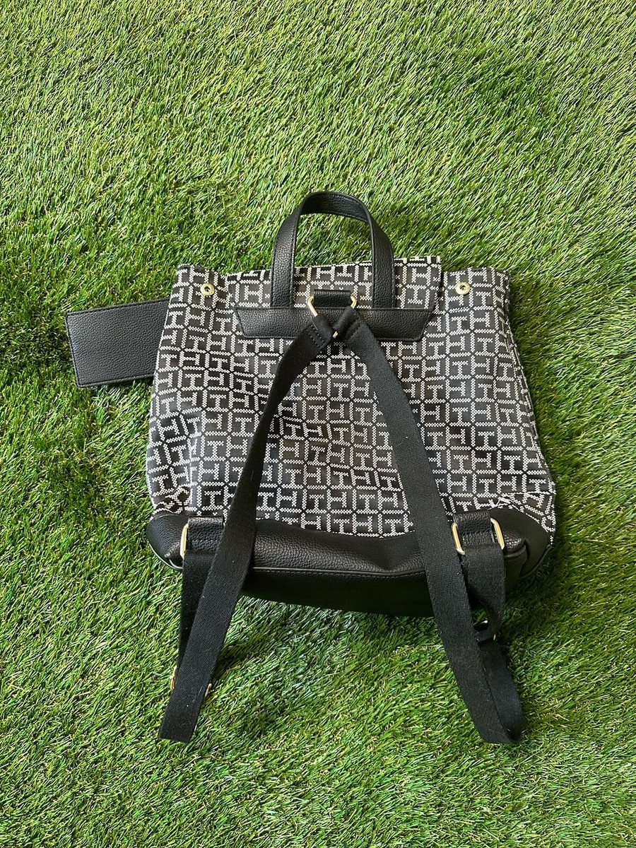Tommy Hilfiger Large Black Tonal Jacquard Backpack  display picture 1