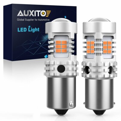 AUXITO Canbus BAU15S 7507 LED Rear Turn Signal Light Yellow Amber No Hyper Flash