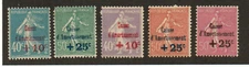 France - Sc# B24, 25, 28, 29, 32 Mint no gum  -   Lot 0625073