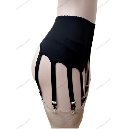 NEW Metal Clips Underwear Lingerie Plus Size Retro Classic 12 Straps Garter Belt - Picture 4 of 10