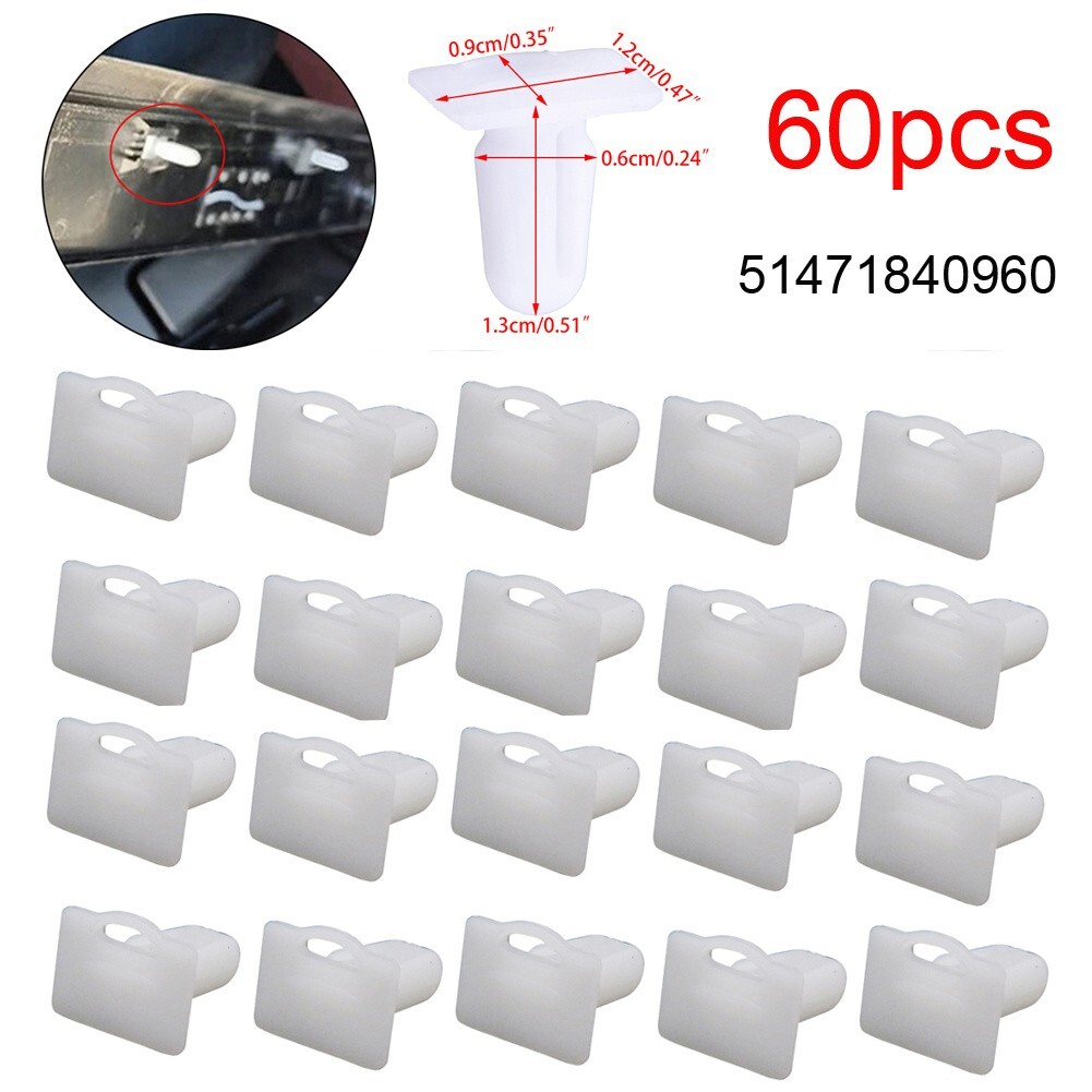 60pcs Door Sill Trim Clips 51471840960 For BMW E82 E88 F22 F30 F32 