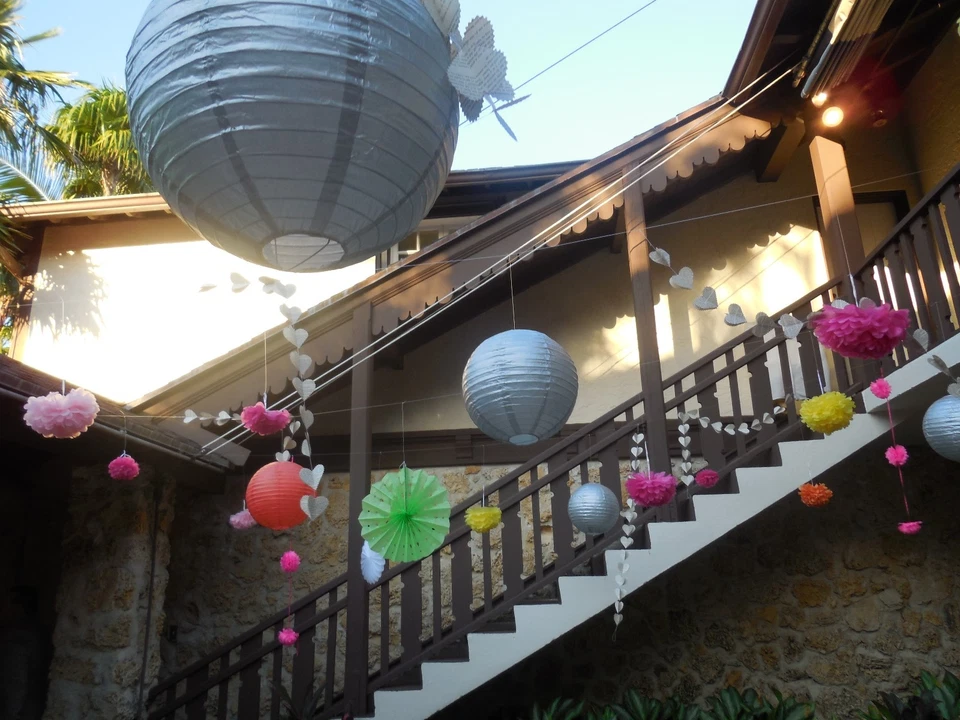 Guirnalda Corazón Papel 3D Corazones Fiesta, Baby Shower, Dormitorio, Ventana Juego De 3 Amor Foto 2 de 4