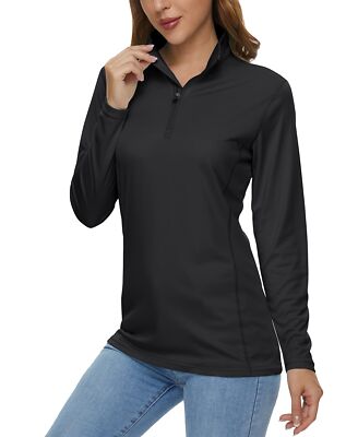Women's UPF50+ Sun Protection T-Shirts Long Sleeve 1/4 Zip Quick Dry Rash Guard