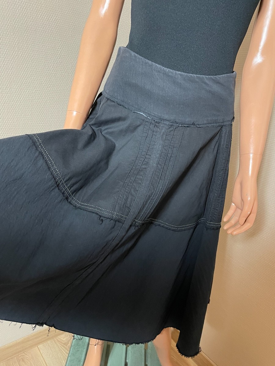 Jupe Midi Noire Vintage IKKS Taille 36 - Style évasé En Toile, Parfaite Pour Toutes Saisons